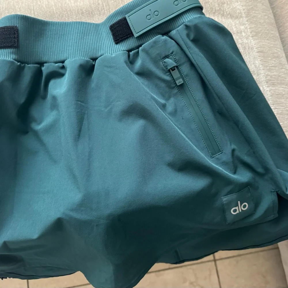 ALO Yoga Teal Ribbed Waistband Joggers